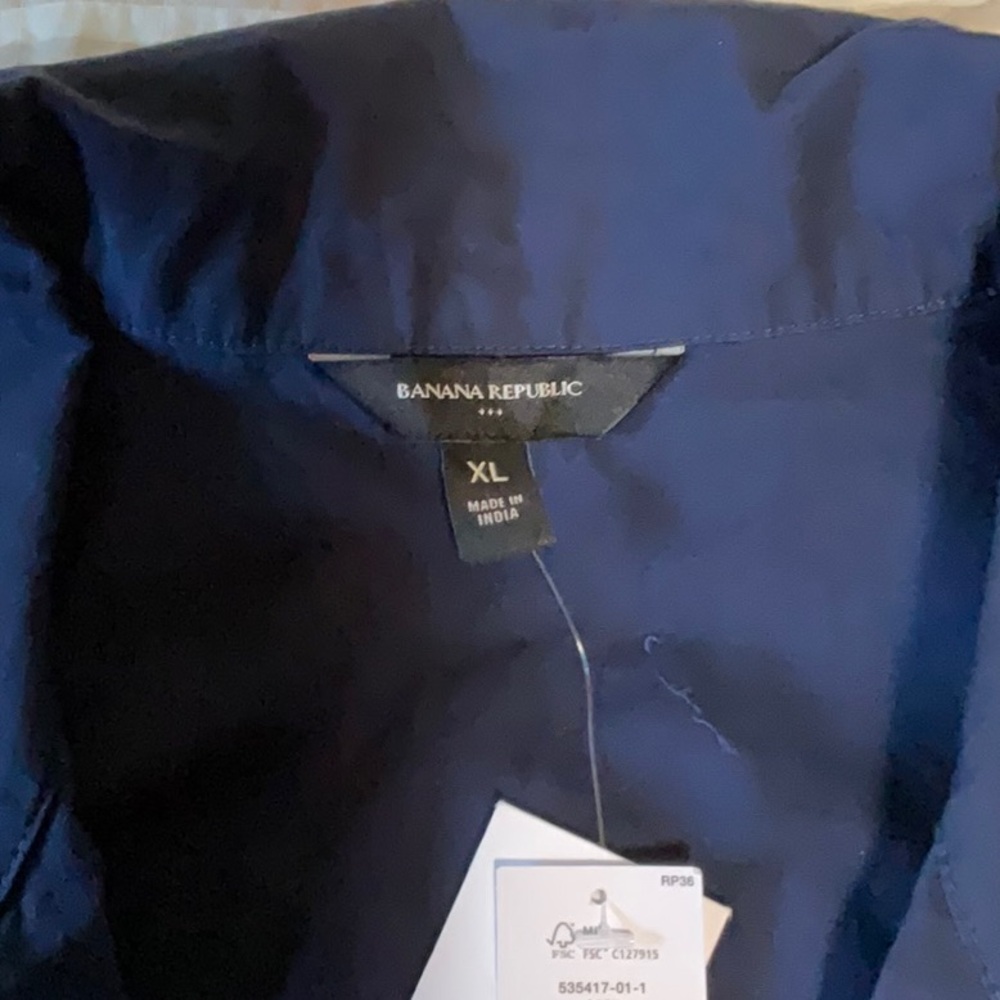 Banana Republic Navy Embroidered Shirt Dress NWT XL - Picture 3 of 8